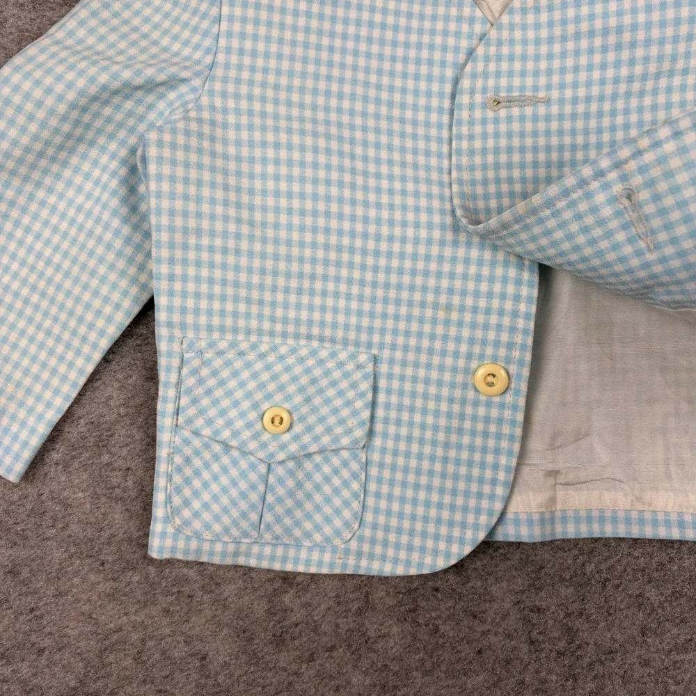 Good Lad Sportswear Blazer Boys Size 2T Blue Gingham Vintage Check Jacket‎